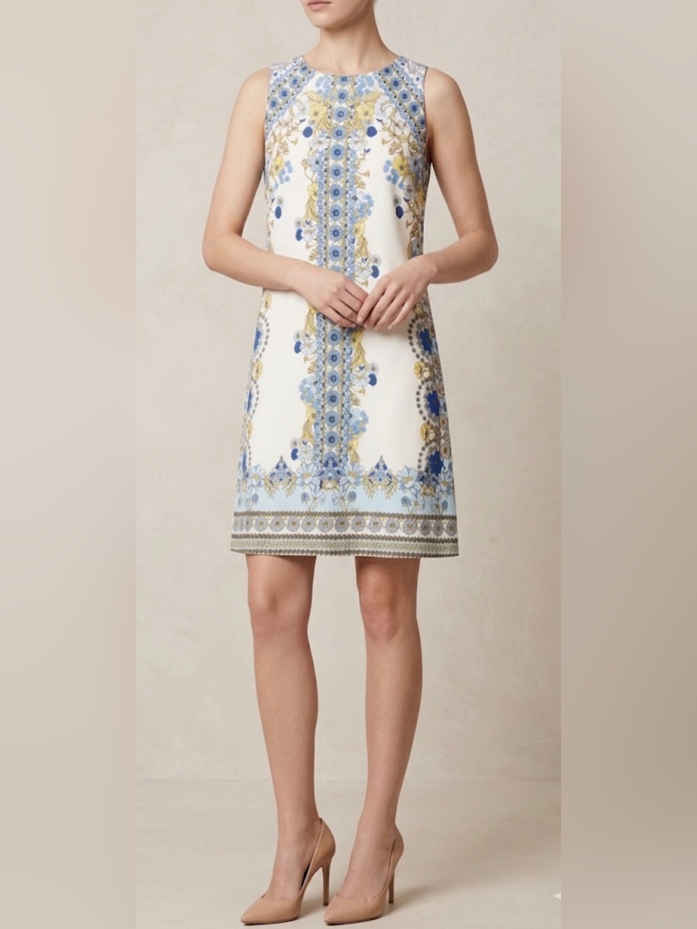 Hale Bob Mediterranean Floral Sleeveless Dress